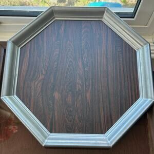 Vintage 60s Gotham Pewter and Formica Octagon Cocktail Tray MCM Mad Men Bar Tray